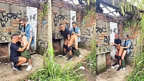 bahian bottom takes another hung bahian s thick cock raw behind abandoned house in the woods