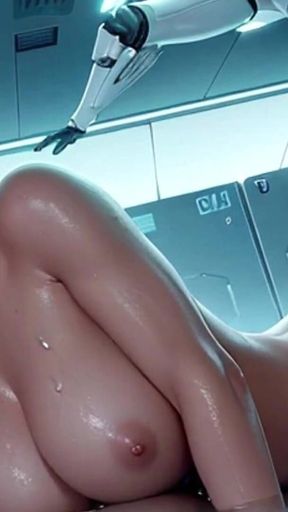 Cyborg Woman, Naked with Large Breasts 1