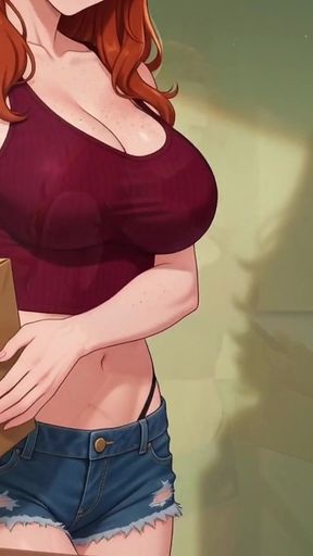 18-year-old male courier delivered a package and satisfied a horny redhead woman   Clip 1