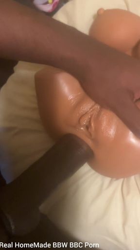 Pounding Silicone Sex Doll Ass to Pussy