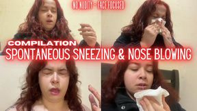 Spontaneous allergy sneezes and snotty nose blowing | compilation