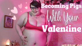 Becoming Pigs with Your BBW Valentine (Mutual Gaining)