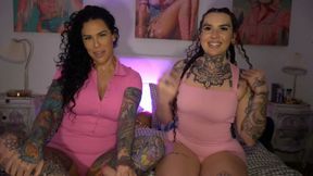 Nasty JOI with 2 Hot Tatted Busty Babes - Bianca Bailee &amp; Scarlett Shadows