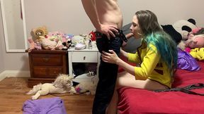 teen gets tied up, used for a foot job