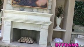 Horny babe Jenna Ashley gets intense oral slurping with Elsa Jean in girl on girl sex