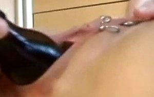 Bizarre amateur anal insertions