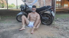 Hot biker tied up in underwear (Set 1)