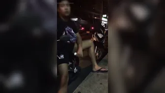 Pinoy Twink Jerks Off His Big Cock on a Busy Manila Street