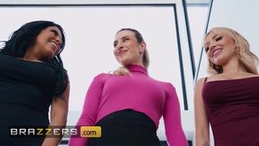 BRAZZERS - Gorgeous Kesha Ortega And Gatita Veve Overwhelm Him With Big Tits And Tease