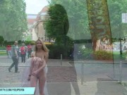 Pretty chick celine getting naked outdoor