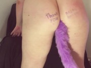 Thank you video for my First Onlyfan! Masturbating with Butt plug and Dildo