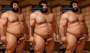 Bear Takeshi Takes Fat Man Rough in Ripped Japanese Clothes Yaoi JOI Hentai.
