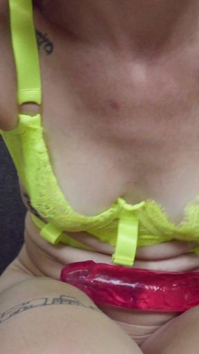 Skinny Dutch Redhead Slut Pixie Pink Masturbates on the Couch and Cums