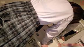 Short-haired Girl Having Raw Sex in a Public Toilet