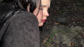 A Date with Altgirl Ended with Hard Sex and a Deep Blowjob in an Abandoned Place