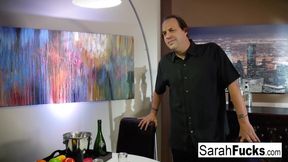 Sarah Jessie stays late at the bar so she can fuck the