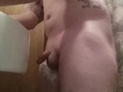 Shaving my big white cock n balls