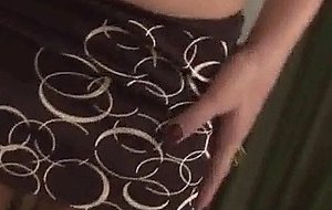 Shemale babe laisa lins gets nude and tugs her cock