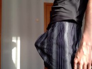 Russian teen in boxers jerks off big cock