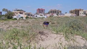 Beach Pervert Gets Ballbusting