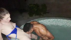 petite brunette trans girl ava holt fucked deep in jacuzzi