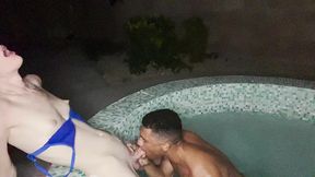 petite brunette trans girl ava holt fucked deep in jacuzzi