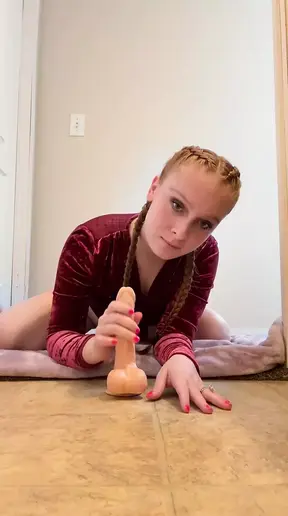 Redhead Riding Dildo While Talking Dirty