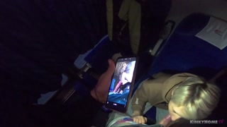 OUTDOOR BLOWJOB with EPIC CUMSHOR FACIAL in the train!