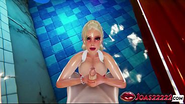 Horny Jenny Summers gets a sloppy head in the pool.
