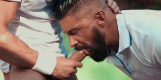 Hot bears provide steamy blowjob and anal scenes in a loud threesome