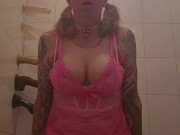 Just a sissy riding her dildo