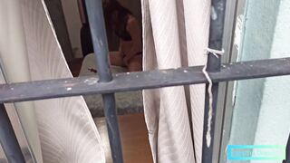 Was caught filming beauty red haired masturbating through window