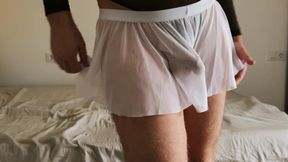 Wearing a Skirt and Thong on My Big Ass Masturbacin