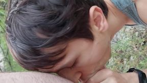 Young Twink Slut Is Getting Gagged At The Public Nude Beach On Dick And Cum