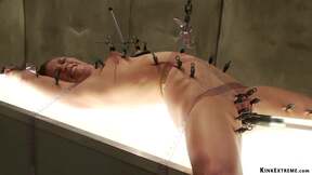 Clamped strapped beauty machine banged