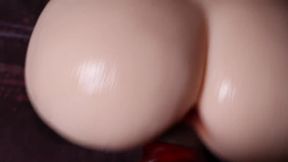 An elastic, realistic ass brightened up my loneliness and took my orgasm with loud moans