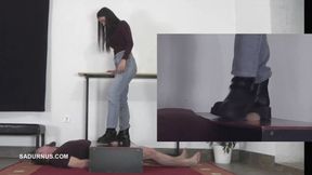 Mistress Natasa tramples the slave beyond orgasm PP B wmv
