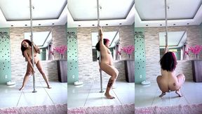 pole dancing farting nonstop sexy curves chubby girl practice session