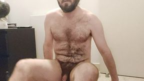 Hairy locked boy beats balls, unlocks and cums