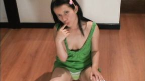 ”Teen Diana showing tits & booty at stair”