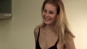 ”Cutie with small boobs gets her twat ravaged in classic porn vid”