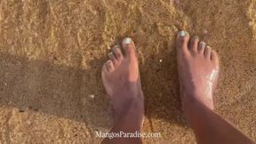 Temptress Mango's Toes By The Shoreline - Ebony Foot Fetish and ASMR
