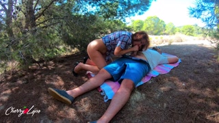 I pick up a naughty hitchhiker but we ran out of gas and to hang out we fucked in a public park