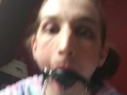 Princess Ally jerks off in monster onesie