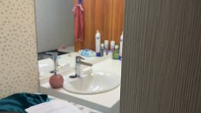 Step-son spies on step-mommy routine
