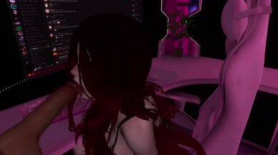 Distraida Latina Redhead Deepthroat Cock While Gaming and VRchat Stream Fails Live