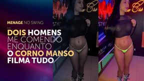 menage no swing: dois dotados ne comendo enquanto o corno filma (completo no sheer)