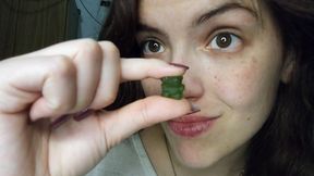 Chewing, biting, and savoring gummy bears