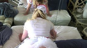 stepmom plays the sexy nurse for hurt stepson