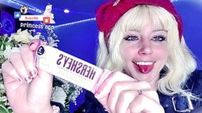 Sweet and nasty strawberry ice cream lick fest with blonde bombshell